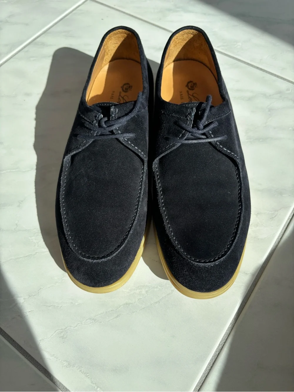 Loro Piana Navy Suede loafers